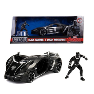 اسباب بازی ماشین فلزی لیکان هایپراسپورت Black Panther Lykan Hypersport و فیگور پلنگ سیاه با مقیاس 1:24_اسباب بازی
